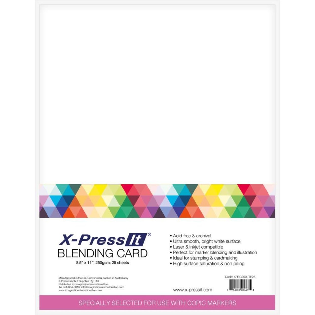 X-Press It Blending Cardstock for Alcohol Markers - 8.5 x 11" - 25 Sheet Pack